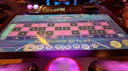 Heads-up Interblock Freefall Roulette machine inside the Venetian Casino.