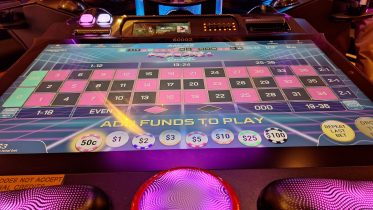 Heads-up Interblock Freefall Roulette machine inside the Venetian Casino.