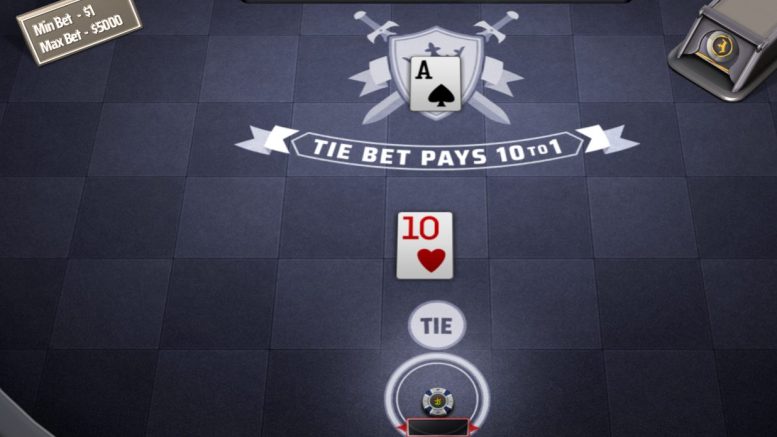 Casino War losing hand at DraftKings online casino.