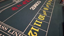 A crapless craps table game felt at Green Valley Ranch Casino in Henderson, Nevada.