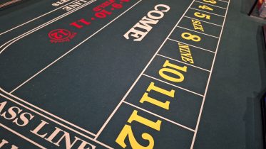 A crapless craps table game felt at Green Valley Ranch Casino in Henderson, Nevada.